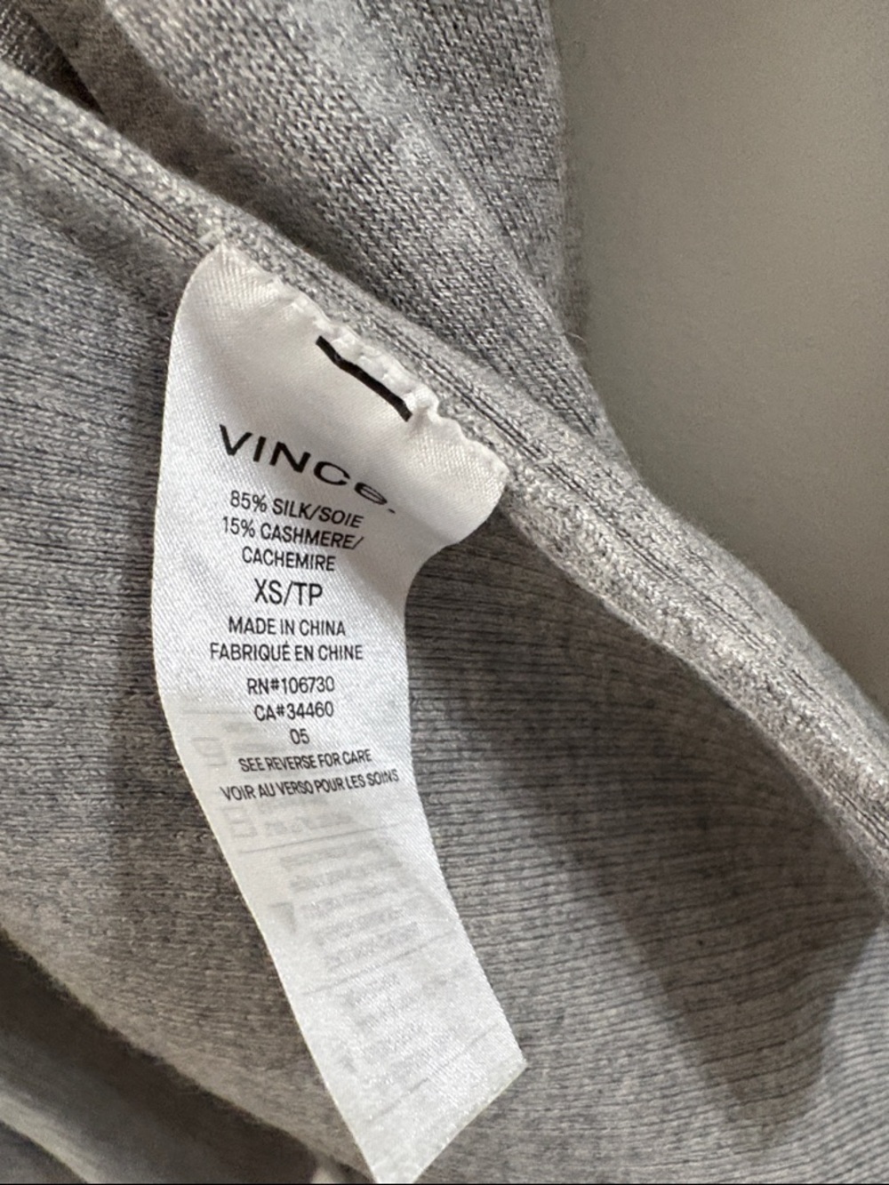 Vince Open-Front Gray Women's Cardigan Sweater - size XS - silk and cashmere - Picture 3 of 5